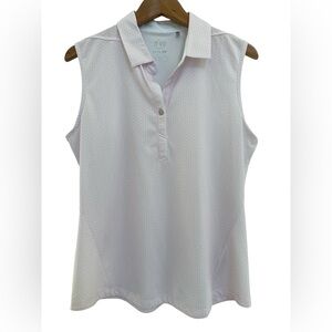 NVO Golf Women's Sleeveless Polo Shirt  White & Pink Size Large